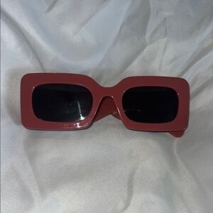 Red Rectangular Sunglasses